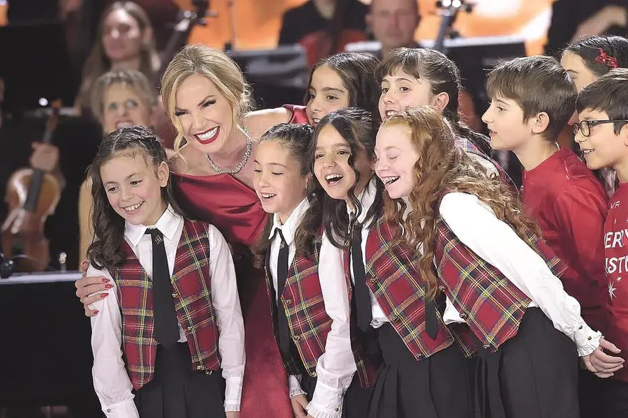 Federica Panicucci durante la conduzione dell'edizione 2023 del Concerto di Natale in Vaticano su Canale 5 (foto di Rocco Spaziani)
