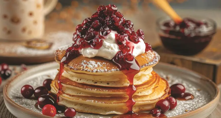 Pancake al kefir con mirtilli rossi