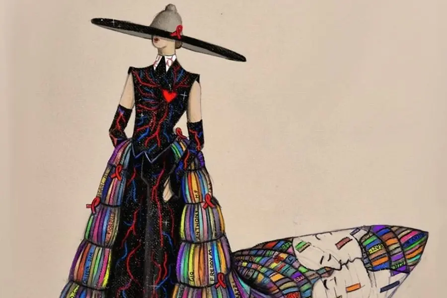 Se non ora, quando? (primo classificato al concorso di Anlaids) di Margherita Figini, studentessa presso l\\u2019Accademia di Belle Arti di Venezia: \\u00E8 un abito da lavoro, espressione della quotidianit\\u00E0 delle persone sieropositive, arricchito da un importante strascico, ispirato all\\u2019Aids Memorial Quilt, e raffigurante un bacio tra due figure androgine, simbolo di amore e resistenza.