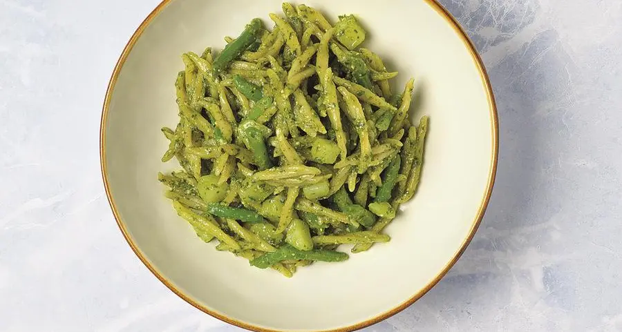 Trofie al pesto genovese, patate e fagiolini