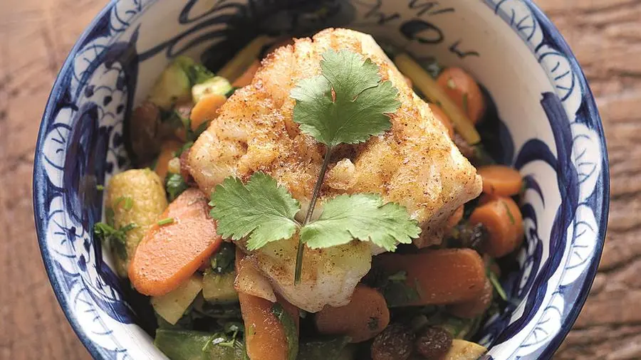Merluzzo con verdure al curry