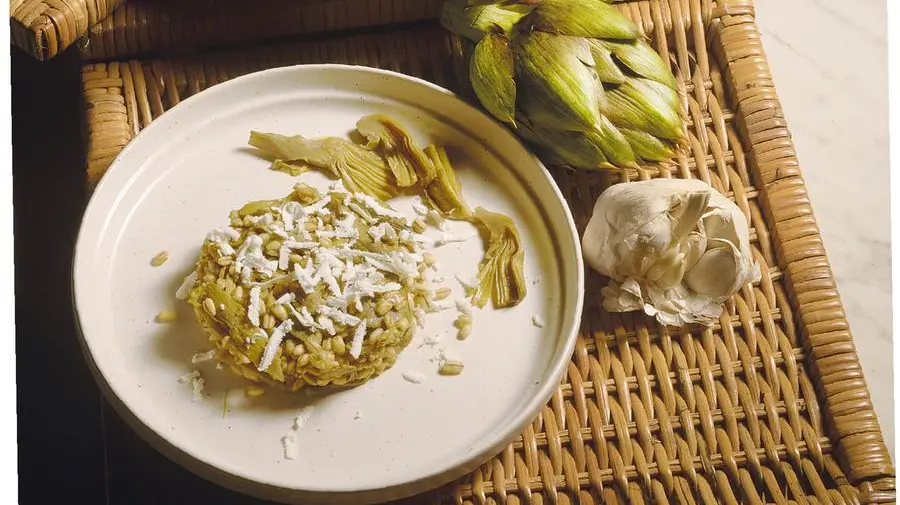 Orzotto ai carciofi e feta