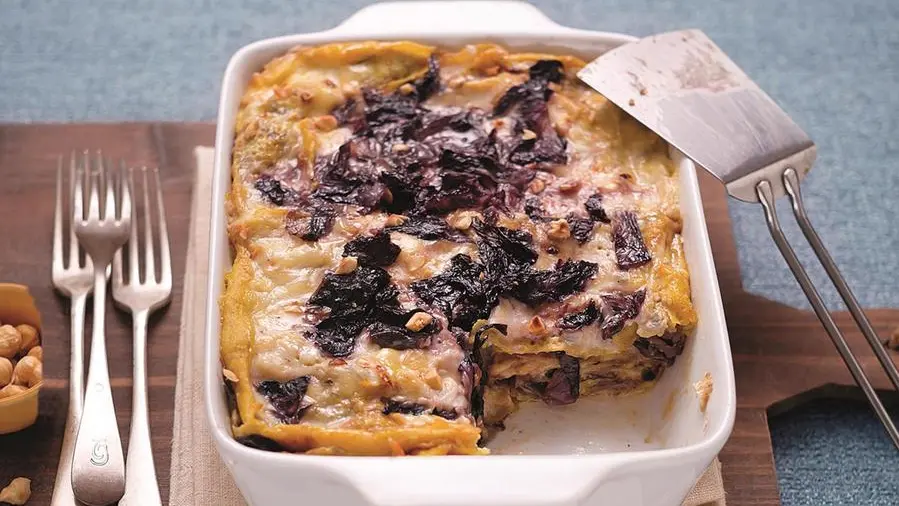 Lasagne integrali con castagne e radicchio