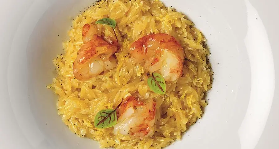 Risoni al limone con gamberi