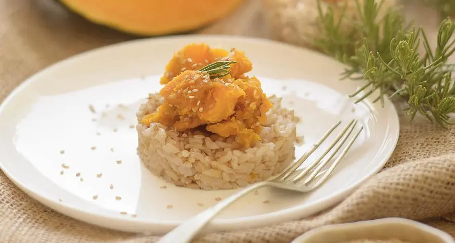 Purè di zucca con riso integrale