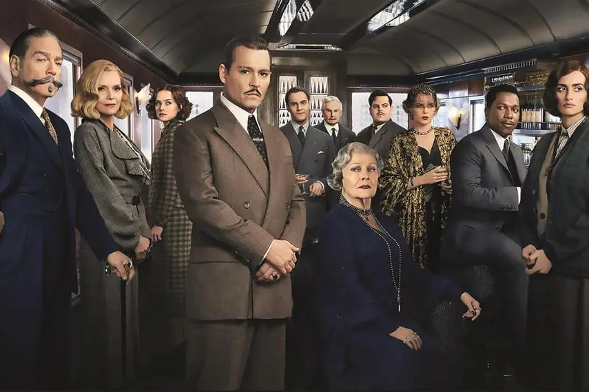 Una scena di Assassinio sull\\'Orient Express, film diretto nel 2017 da Kenneth Branagh tratto dall\\'omonimo romanzo giallo di Agatha Christie