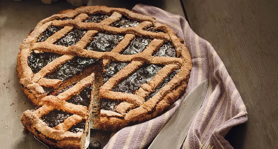 Crostata integrale con composta di mirtilli